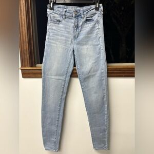 American Eagle Outfitters Next Level Stretch Light Wash Skinny Jeans
